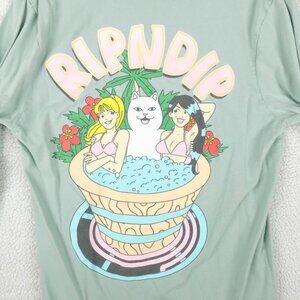 Ripndip T Shirt Mens Medium Green Long Sleeve Tropical Girls Graphic Aloha